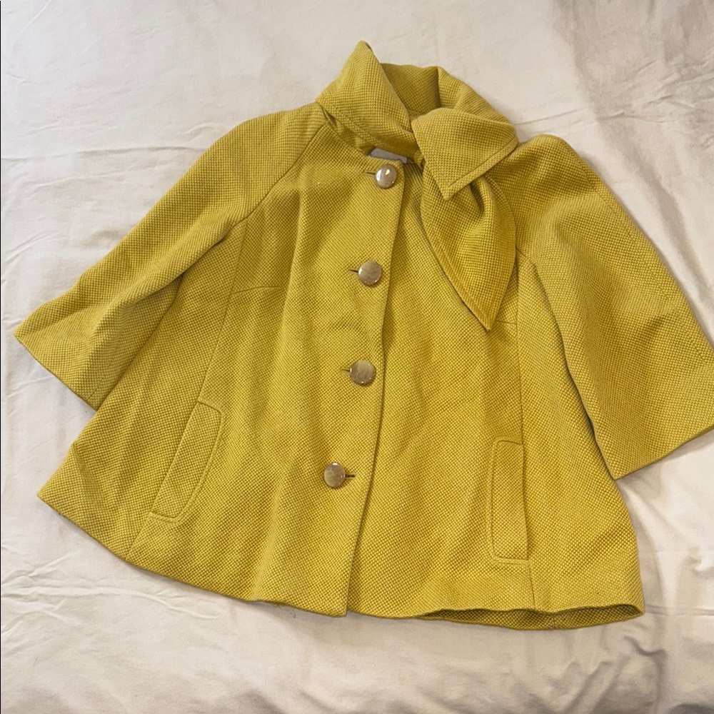 Anthropologie- Tabitha mustard with unique Collar and Flared Silhouette
